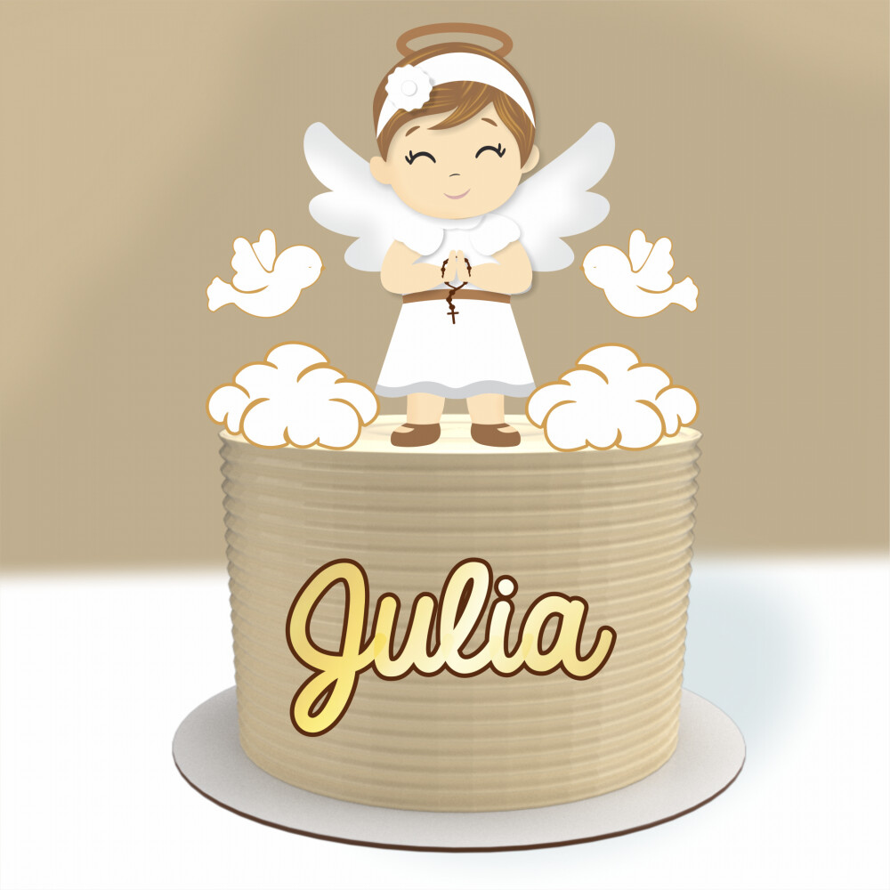 Arquivo de Corte topo batizado anjo menina