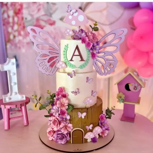 Arquivo de Corte Topo asas de borboleta flores realista