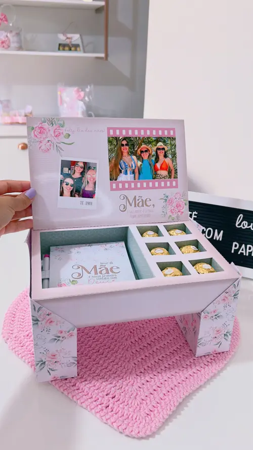 Arquivo de Corte caixa foto e doces dia das mães