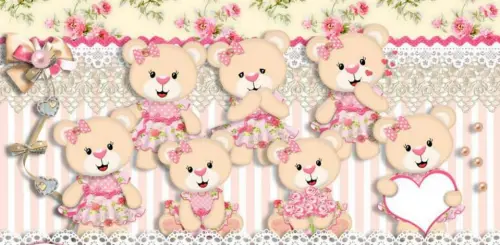 Kit ursinha princesa Bege