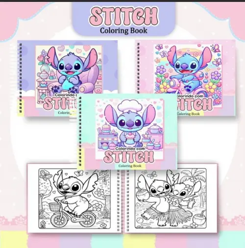 Arquivo Digital Livro para Colorir Stitch