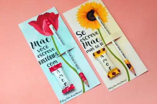 Cartão com balinha e Bis Dia das Mães