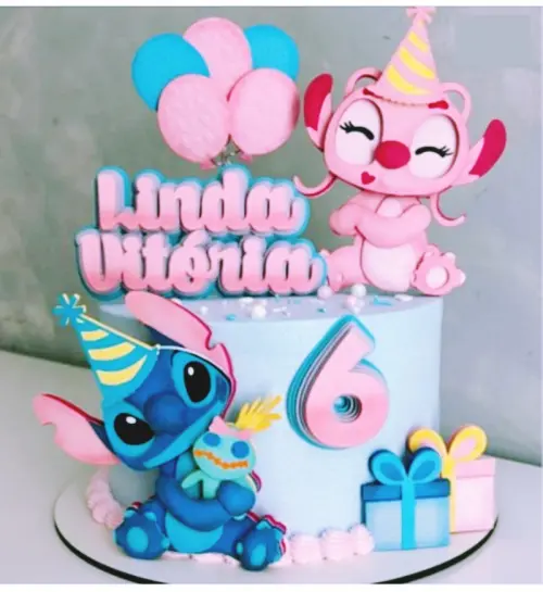 Topo de Bolo stitch aniversário