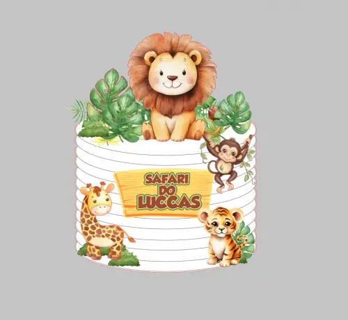 Arquivo Corte Topo de bolo Safari