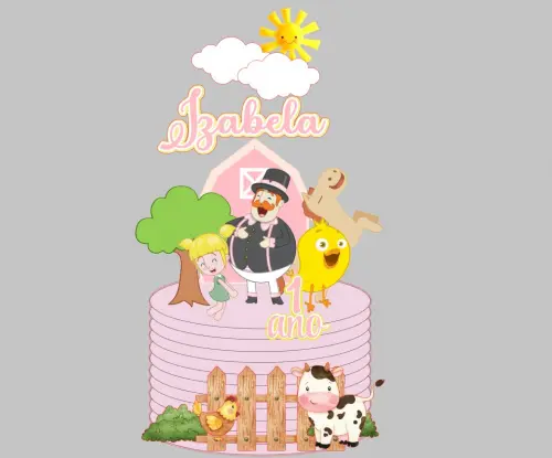 Arquivo de corte topo de bolo  mundo bita menina