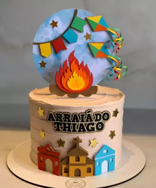 Arquivo de corte topo de bolo festa junina fogueira
