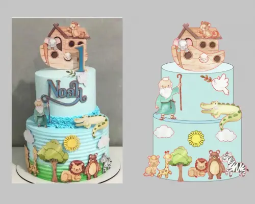 Arquivo de Corte Topo Aquarela Arca Noe