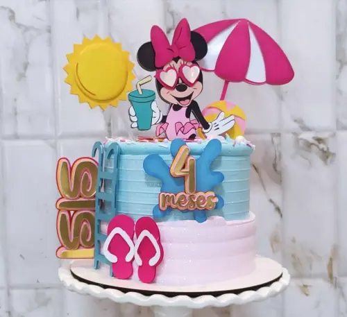 Arquivo de Corte Topo de Bolo minnie pool party