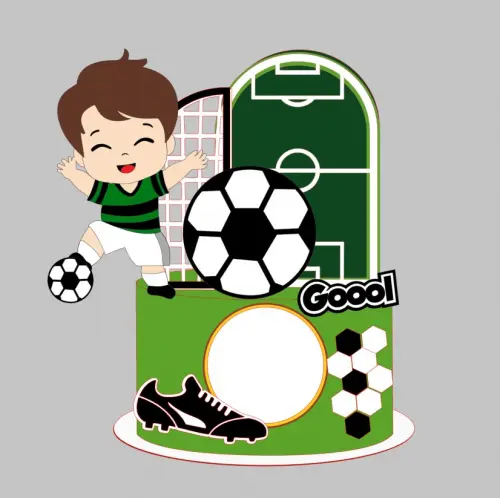 Arquivo de corte topo de bolo futebol menino