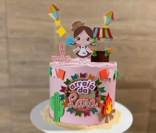 Arquivo de corte Topo de bolo arraia menina