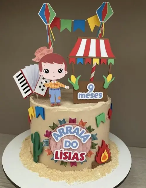 Arquivo de corte Topo de bolo arraia menino