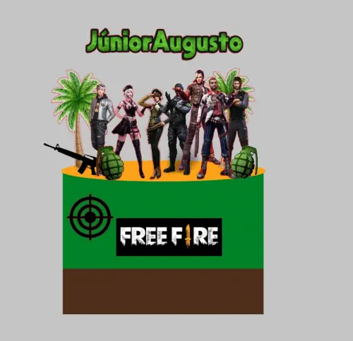 Arquivo de Corte Topo de bolo free fire