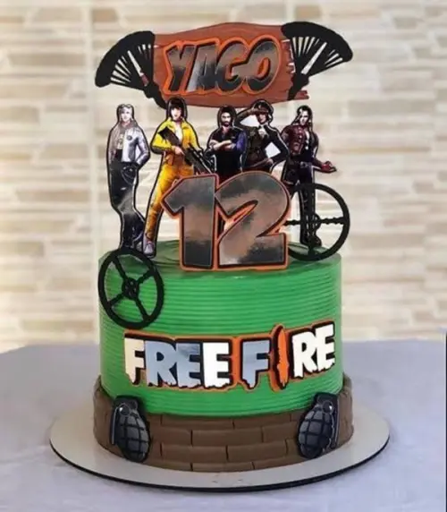 Arquivo de Corte Topo de bolo free fire