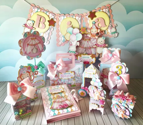 Arquivo de Corte kit circo aquarela