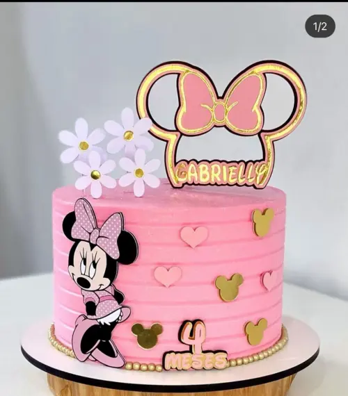 Arquivo de Corte Topo de Bolo minnie rosa