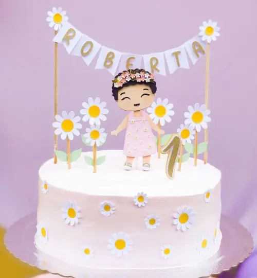 Arquivo de Corte topo de bolo margarida menina