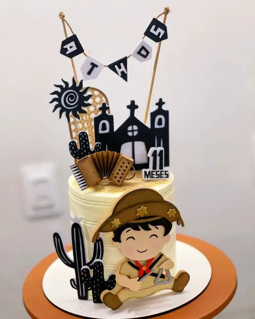 Arquivo de corte topo de bolo cordel menino