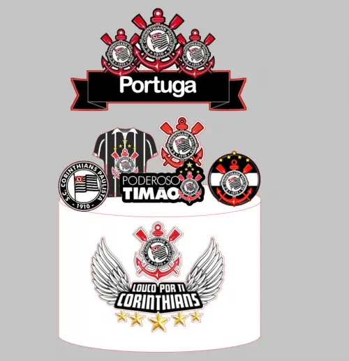 Arquivo de Corte Topo de bolo corinthians