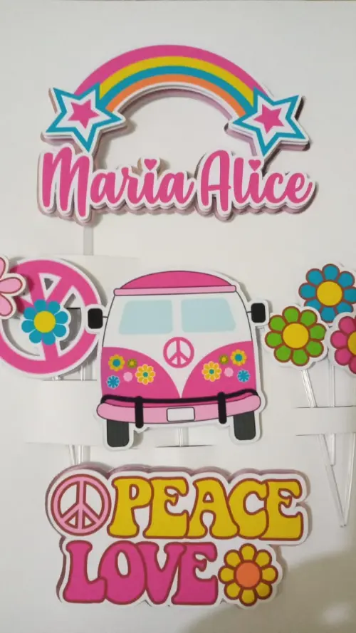 Arquivo de corte Topo de Bolo Hippie