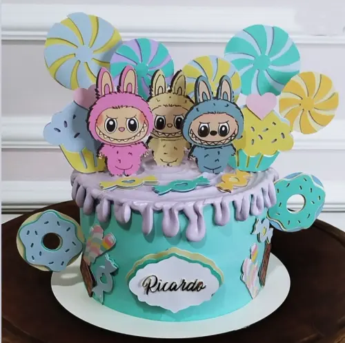 Arquivo  de corte topo de bolo Labubu