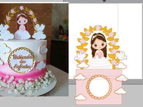 Arquivo de Corte Topo batizado menina