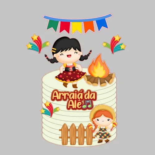 Arquivo de corte topo de bolo arraia menina