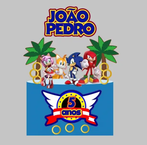 Arquivo de Corte Topo de bolo sonic