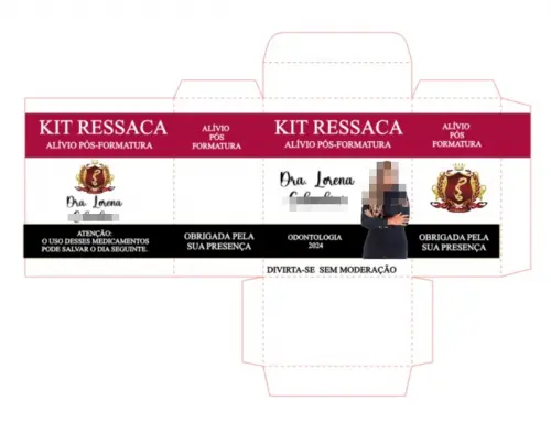Arquivo de Corte Caixa Kit Ressaca Formatura Editável