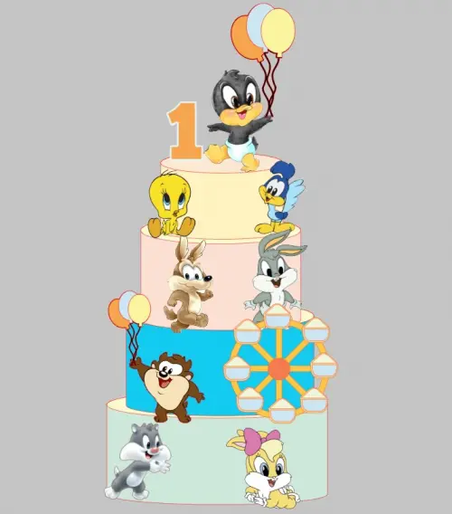 Arquivo de Corte Topo de Bolo Baby Looney Tunes
