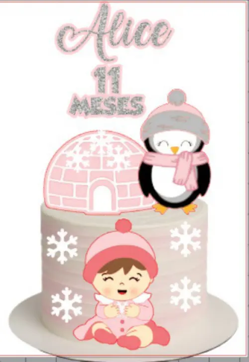 Arquivo de Corte Topo de Bolo  Inverno menina