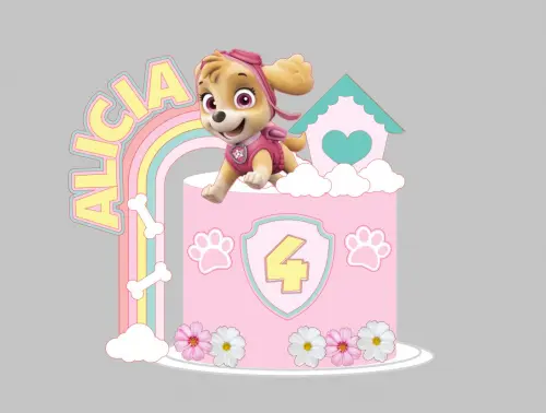 Arquivo de Corte Topo de Bolo Skye Patrulha Canina