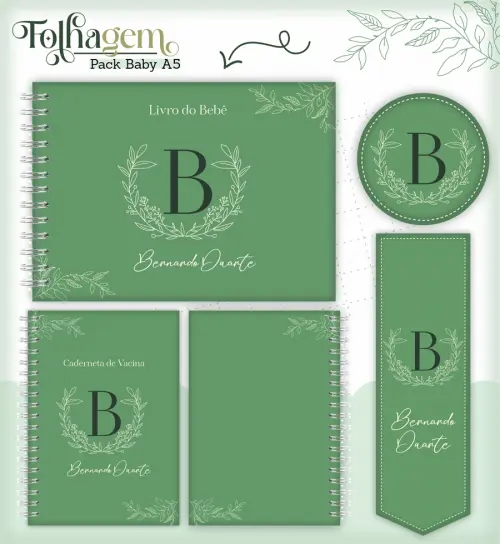 Arquivo de Digital kit caderneta folhagem