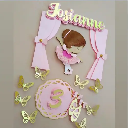 Arquivo de Corte Topo de bolo bailarina  cortina camadas