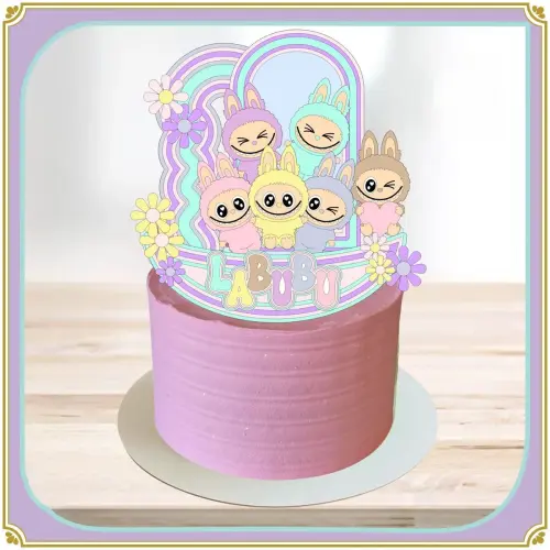 Arquivo  topo de bolo Labubu em camadas