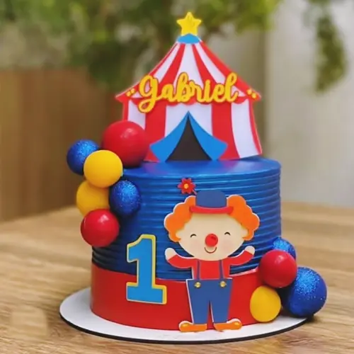 Arquivo de Corte topo de bolo palhacinho em camadas