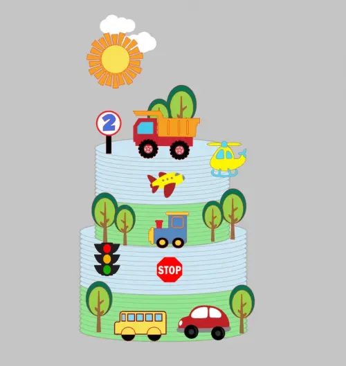 Arquivo de corte topo de bolo carrinhos