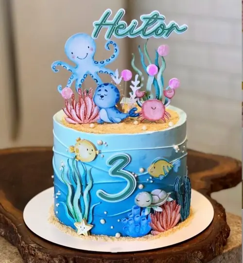 Arquivo de corte topo fundo do mar aquarela foca