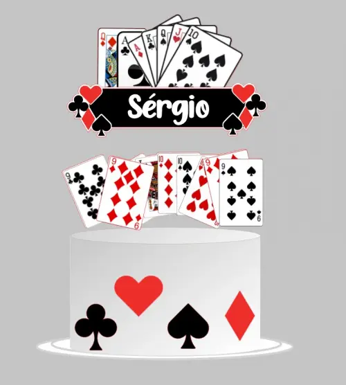 Arquivo de corte topo de bolo baralho