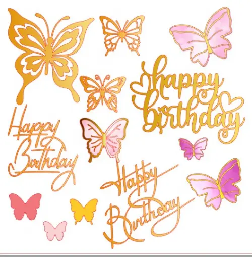 Arquivo de Corte Topo borboletas Happy Birthday