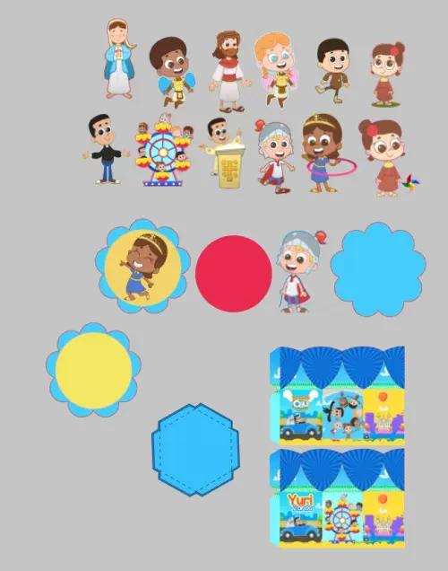 Arquivo de corte centro de mesa turminha do ceu