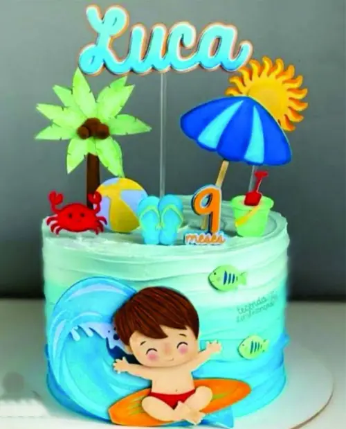 Topo de Bolo Verão Praia Menino