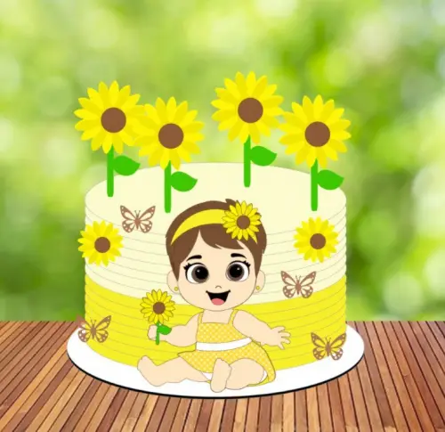 Arquivo de Corte topo de bolo margarida menina