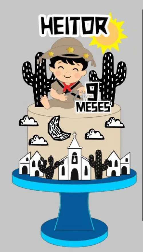 Arquivo de Corte topo de bolo cordel