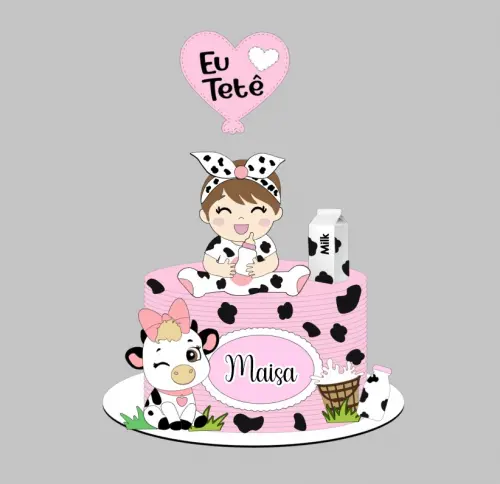 Arquivo de corte Topo vaquinha menina em camadas