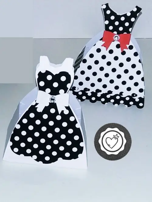 Arquivo de corte caixa vestido anos 60