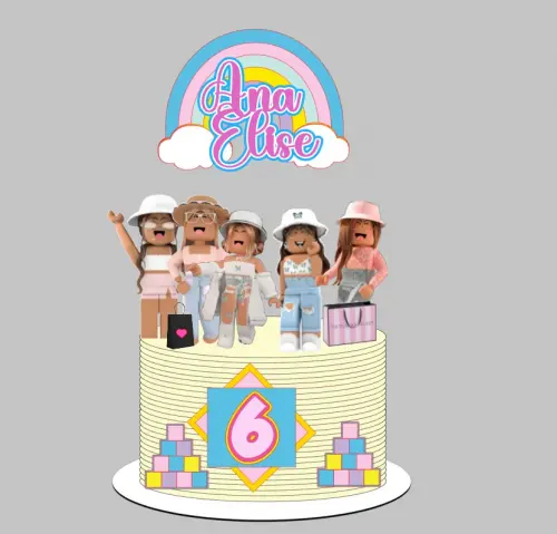 Arquivo Corte Topo de bolo roblox menina