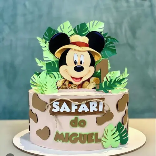 Arquivo de Corte Topo de bolo mickey safari