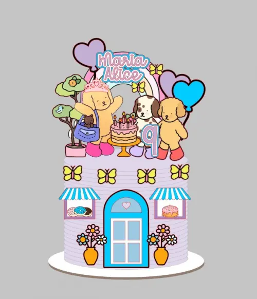 Topo de Bolo Bobbie Goods lilás