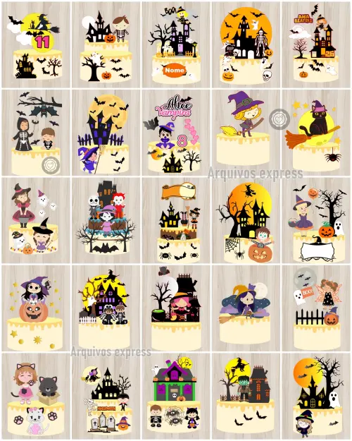 Arquivo de corte combo topos halloween