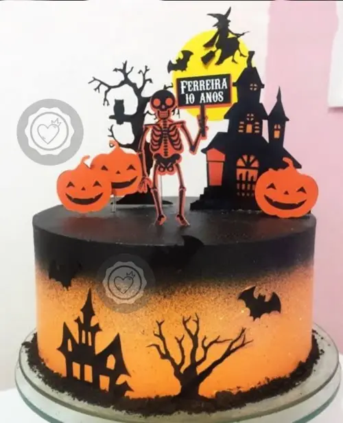 Arquivo de corte  topo de bolo castelo halloween
